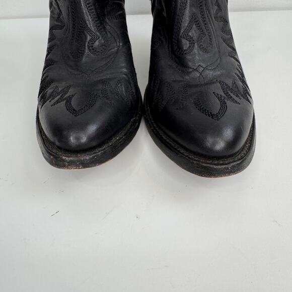 ARIAT Dixon Booties 7.5 Black Leather R-Toe Pull-On Ankle Western Boot 10035976 - Picture 4 of 11